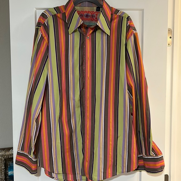 Robert Graham Button Down Long Sleeve Shirt Size 2XL